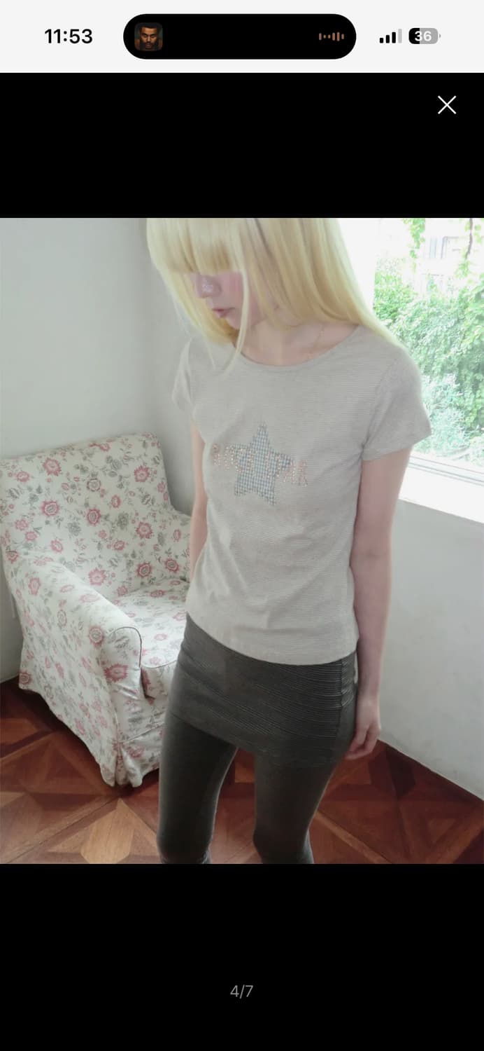 헤티 락스타 티셔츠 베이지 코이세이오 모리 익스파이어드걸 스컬프터 빈티지 상품이미지3