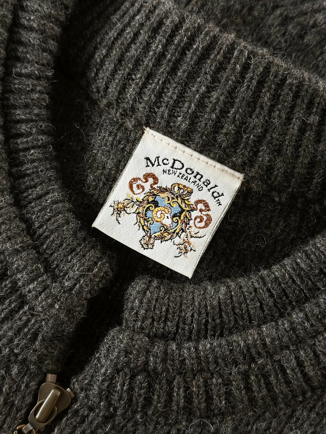 (Rare)80~90s 빈티지 맥도날드 뉴질랜드 퓨어 울 집업 니트 상품이미지4