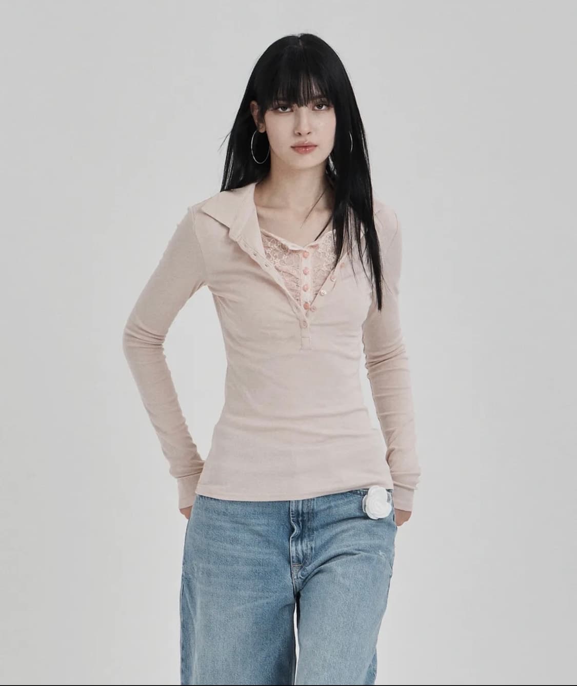 일리오 레이스 롱슬리브 폴로 티셔츠 상품이미지1