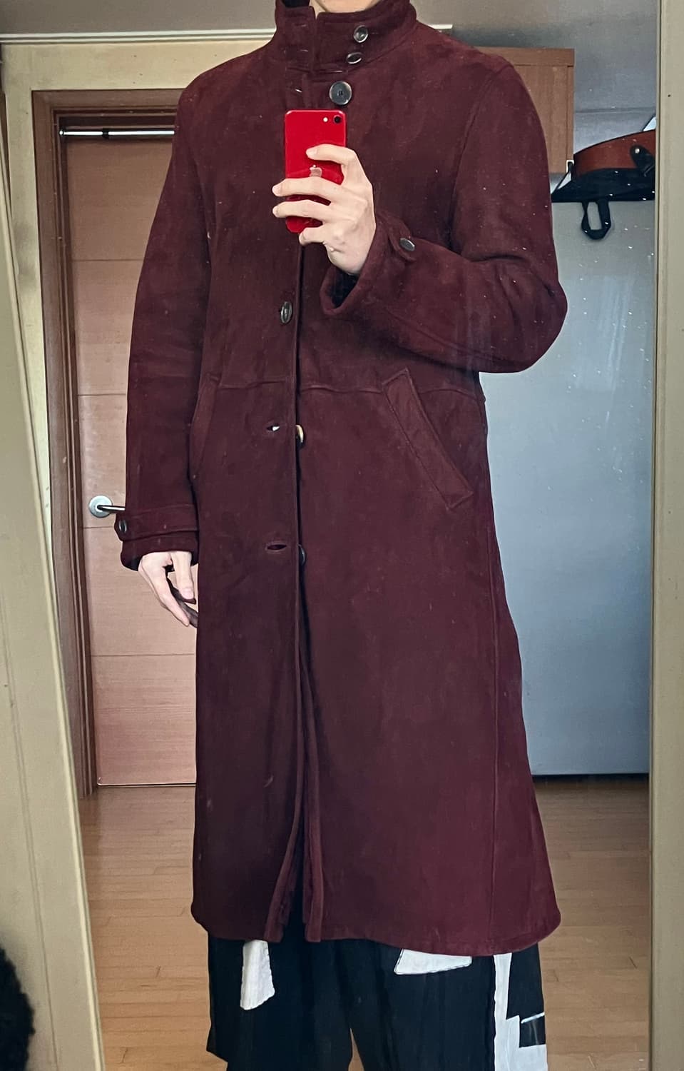 페라가모 무스탕 롱코트 상품이미지2