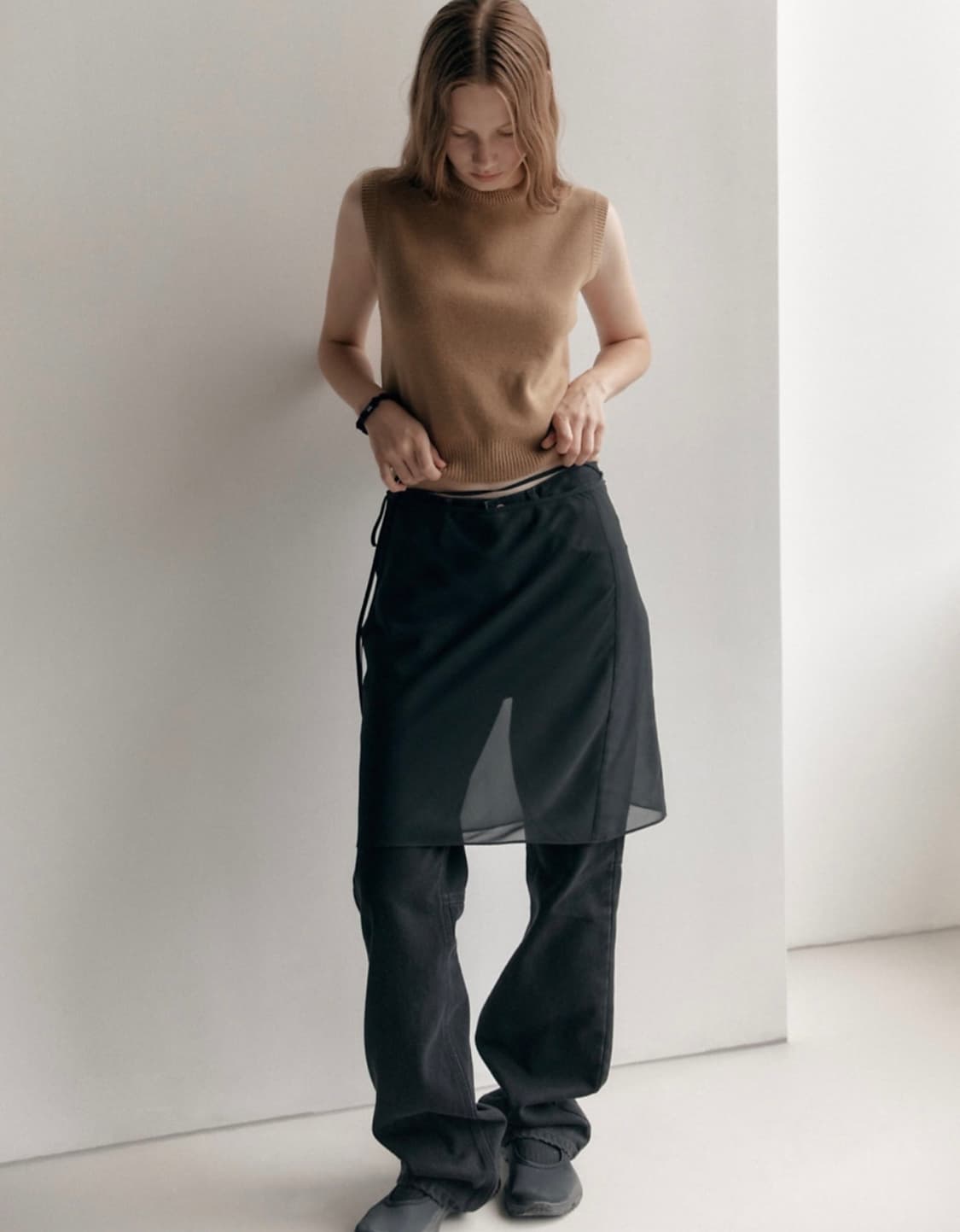 로우클래식 시스루 레이어드 쉬어 스커트 상품이미지2