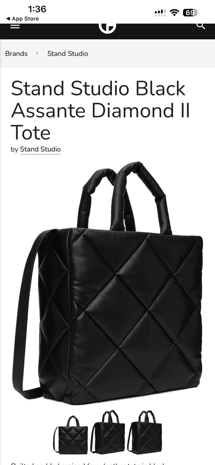 STAND STUDIO 블랙 퀼팅 토트백 상품이미지7