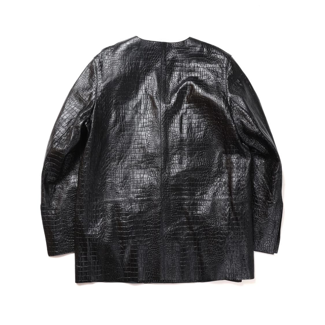 Toteme Black Croc Embossed Leather Jacke 상품이미지4