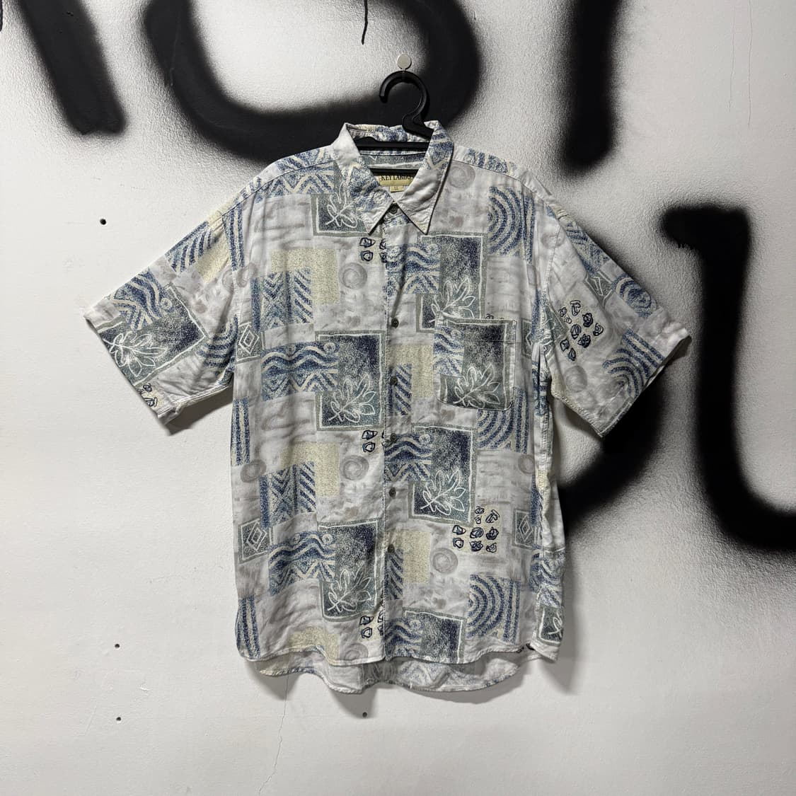 VTG 빈티지 빅사이즈 리프 패턴 원포켓 반팔 셔츠 상품이미지1