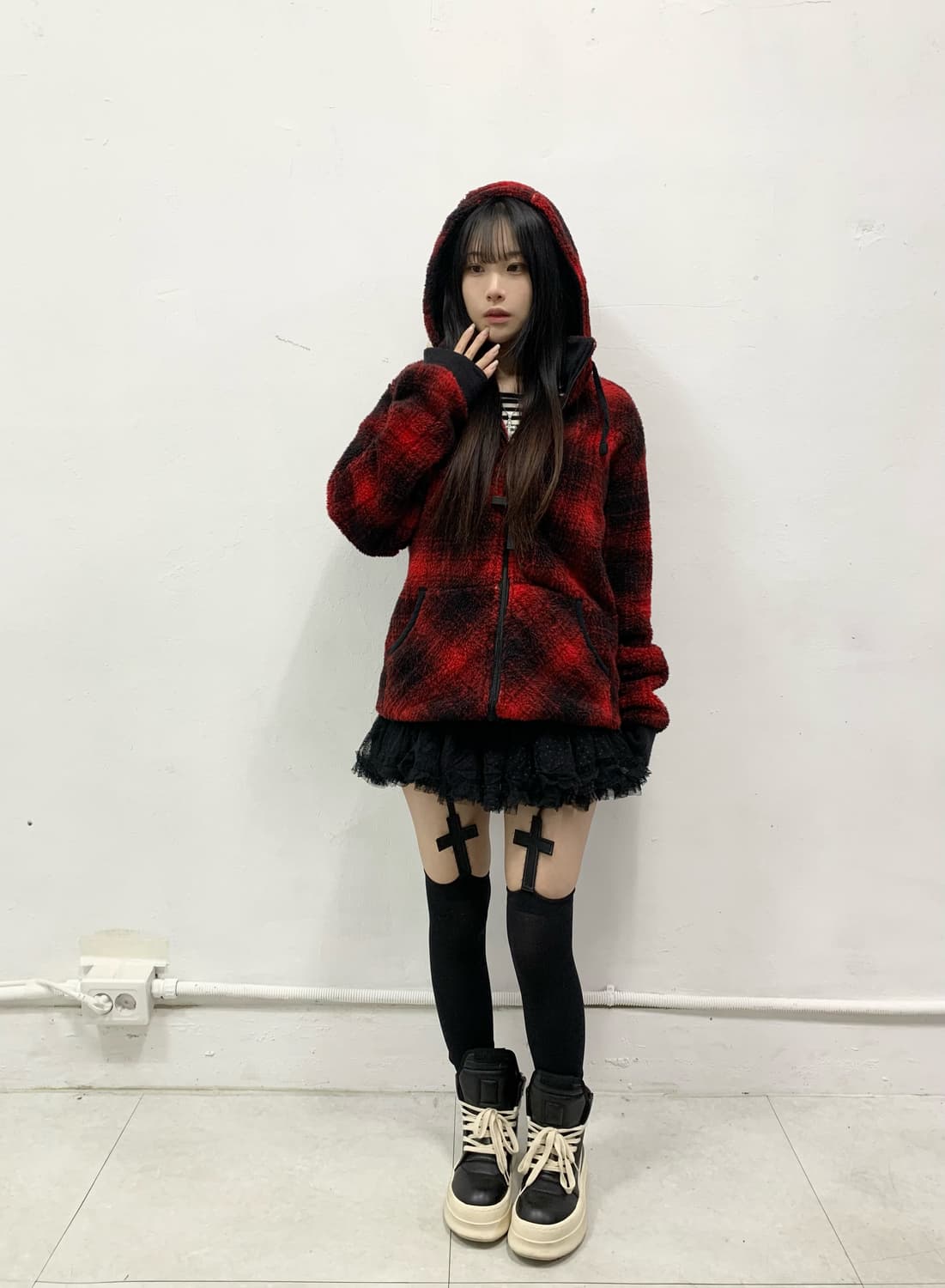 [SORRIDERE] 소리데레 캐캐체 아무깔 폭닥 후드집업 상품이미지2