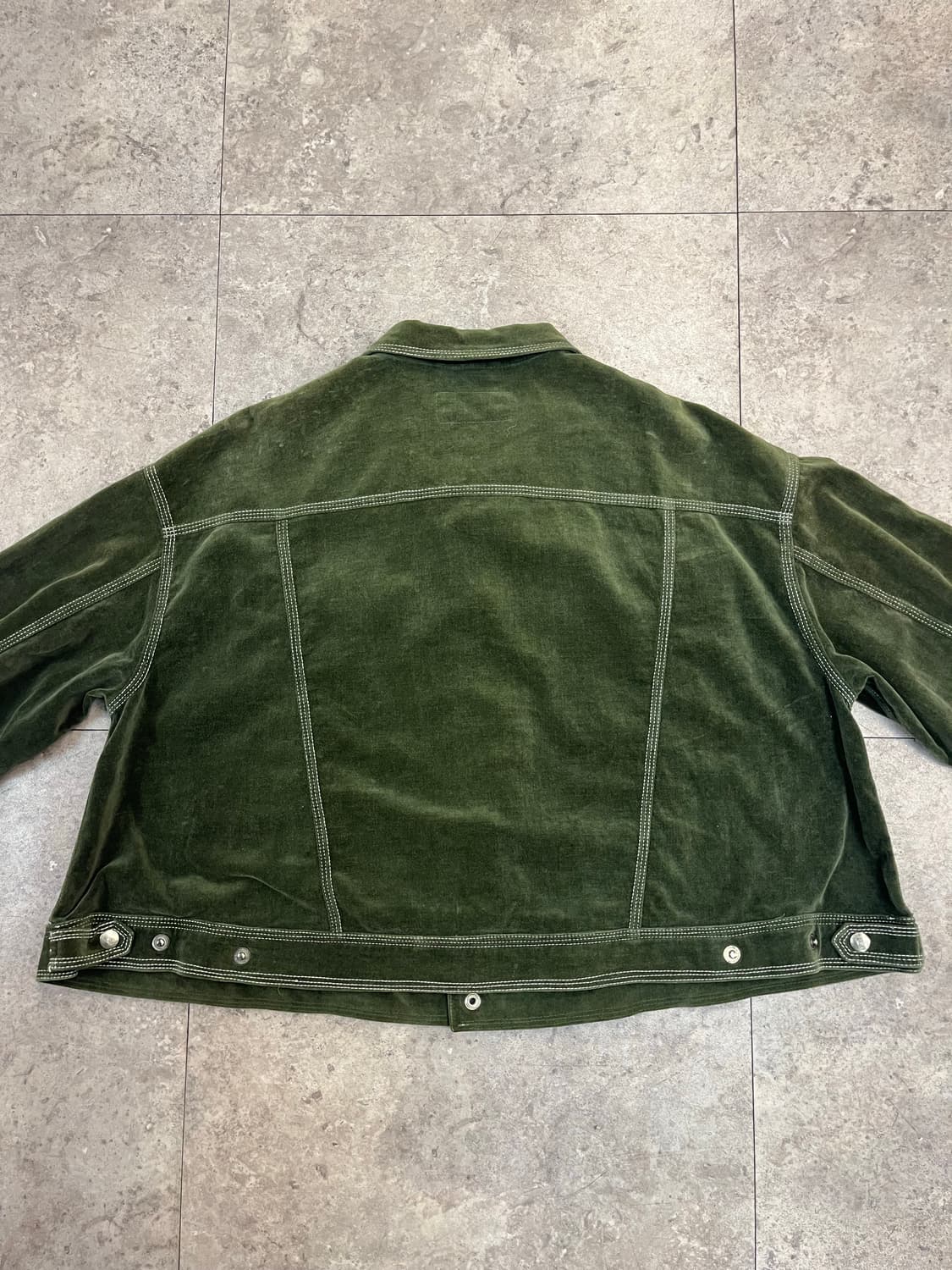 미치코 코시노 스웨이드 카라 자켓 그린 M #csz2555 상품이미지7