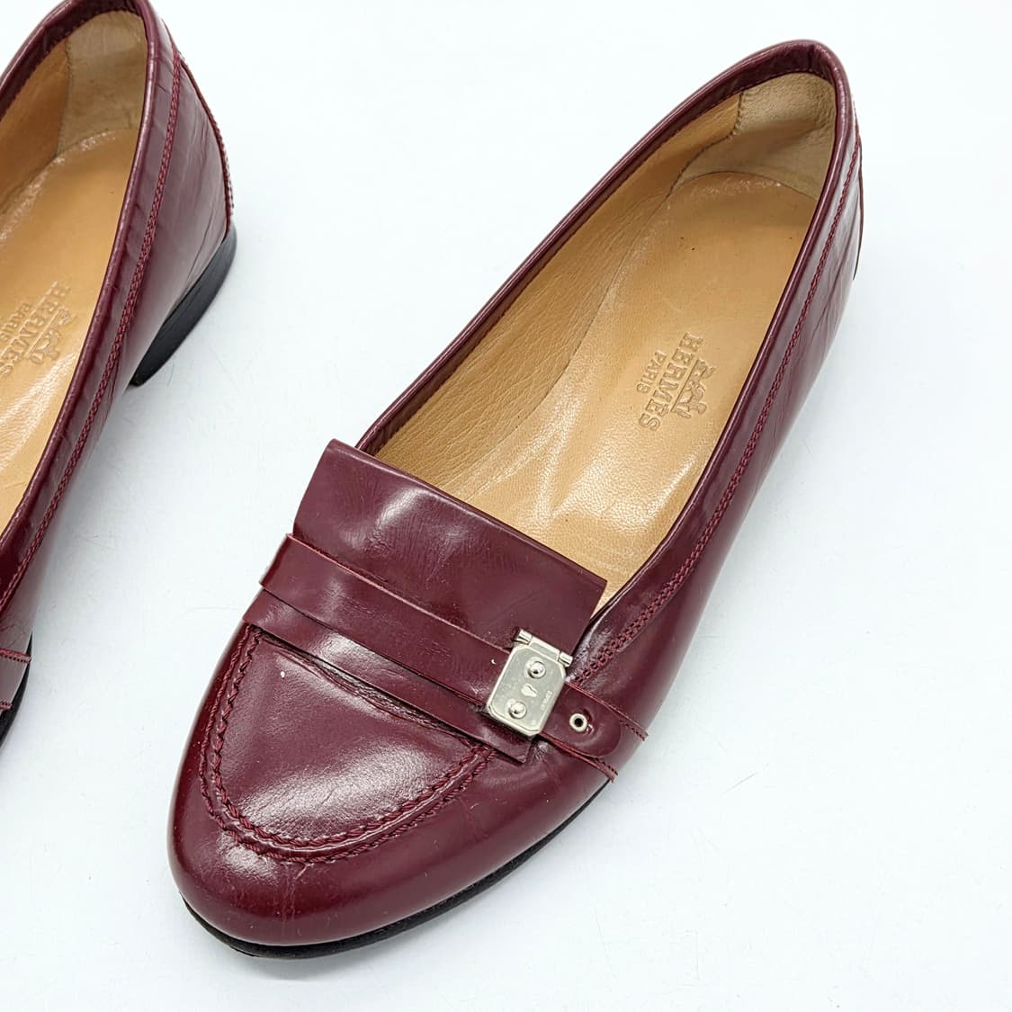 에르메스 우먼스 플랫 슈즈 버건디 (36) 상품이미지4