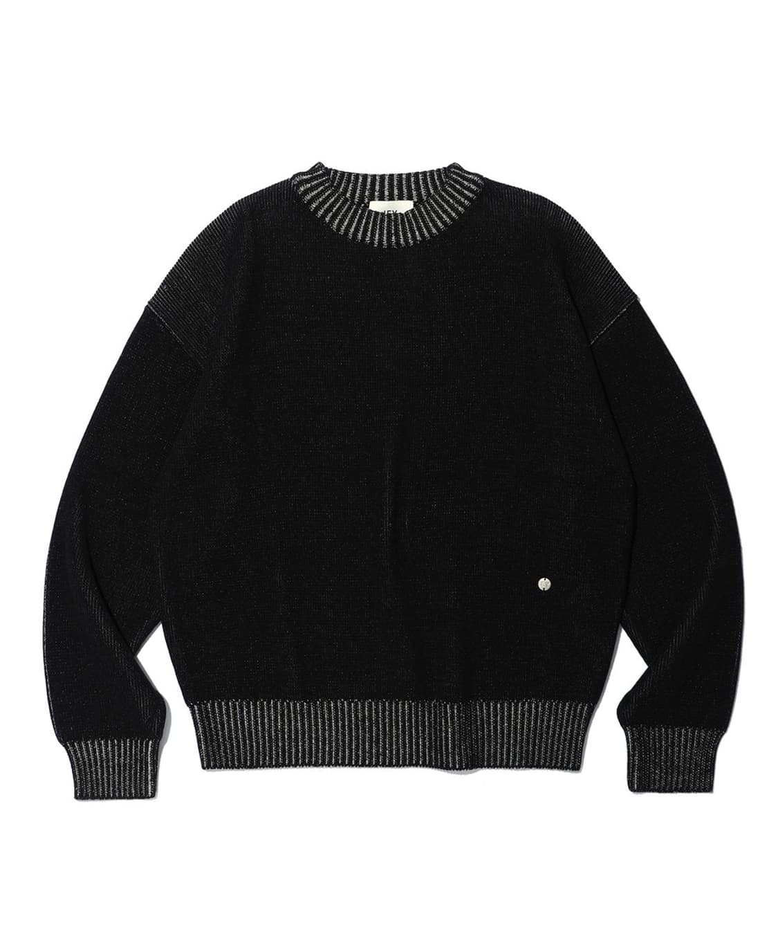 IEY Double Color Round Knit Black 상품이미지1