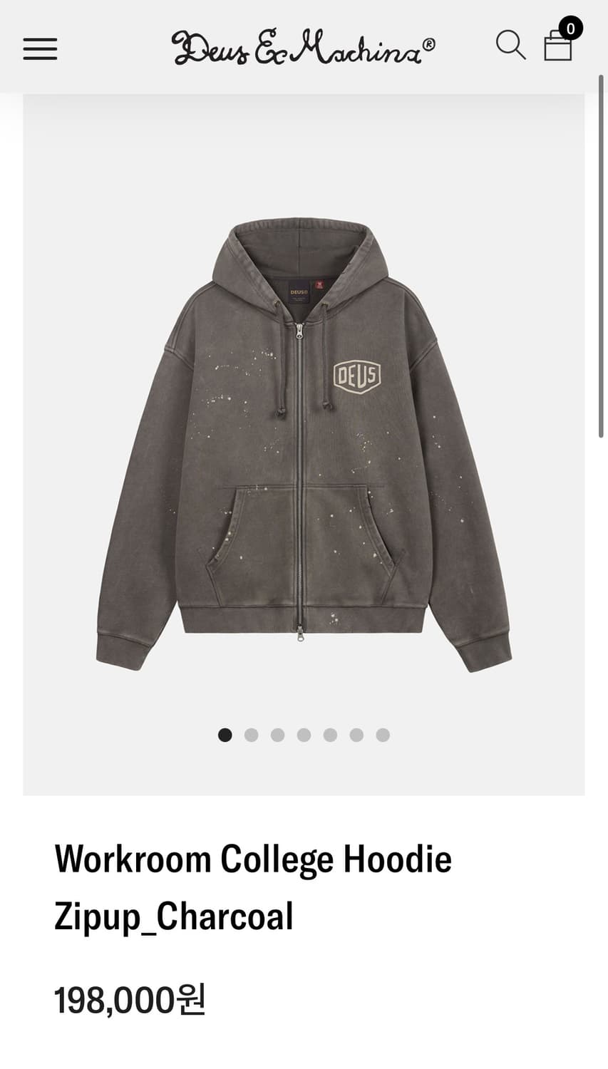 데우스 워크룸 차콜 후드집업 새상품 상품이미지1