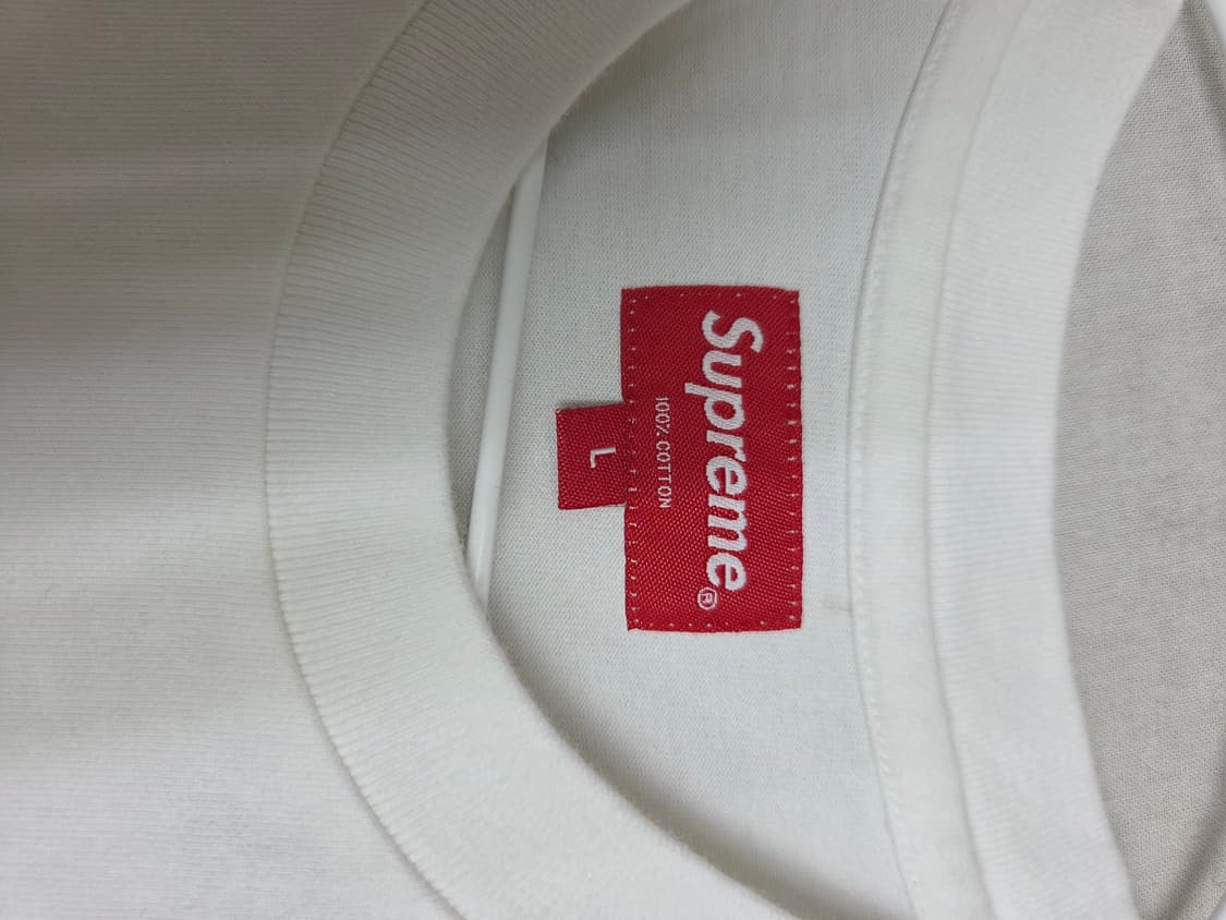 슈프림 S로고 포켓 반팔 티셔츠 화이트 L 상품이미지3