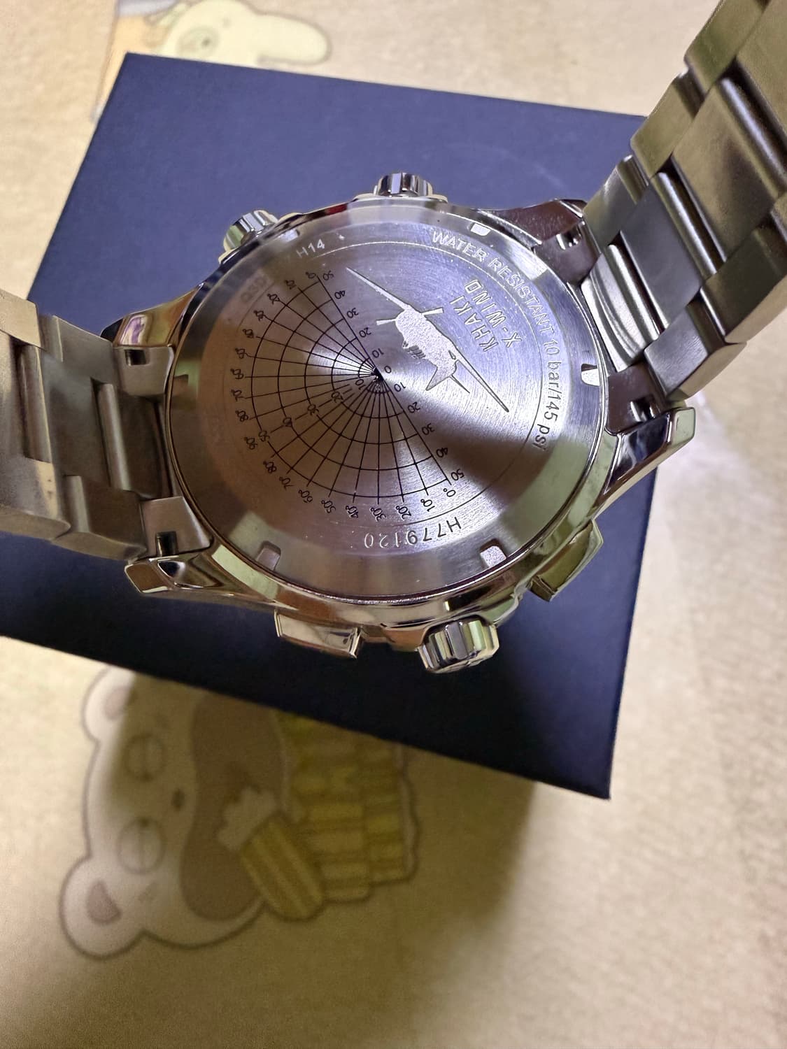 안녕하세요 해밀턴 카키 엑스윈드 GMT 크로노 쿼츠 46mm 블랙 메탈  상품이미지5