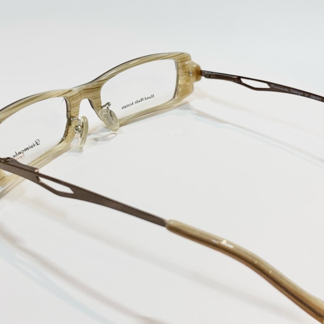 [픽키-678] 메탈 슬릿 브라운 투톤 아세테이트 사각 안경 상품이미지5