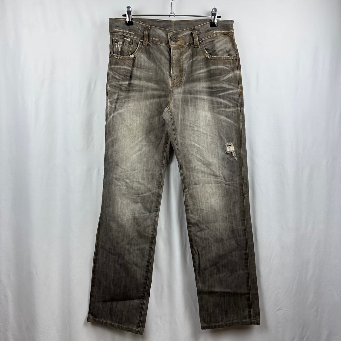 (F) SOLAR Jeans 스트레이트 핏 데미지 데님 팬츠 상품이미지2