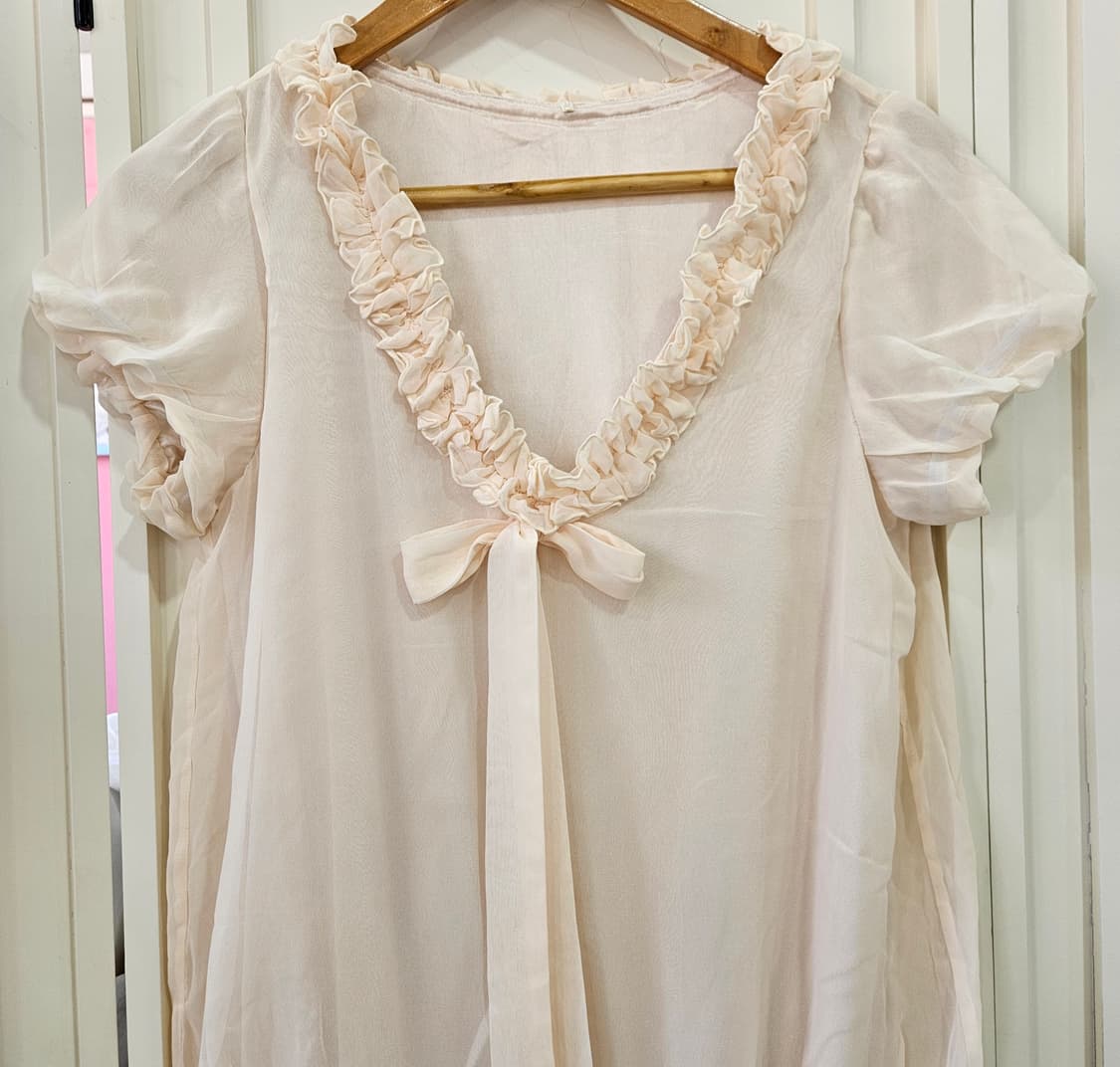 쉬폰 프릴 리본 원피스 상품이미지3