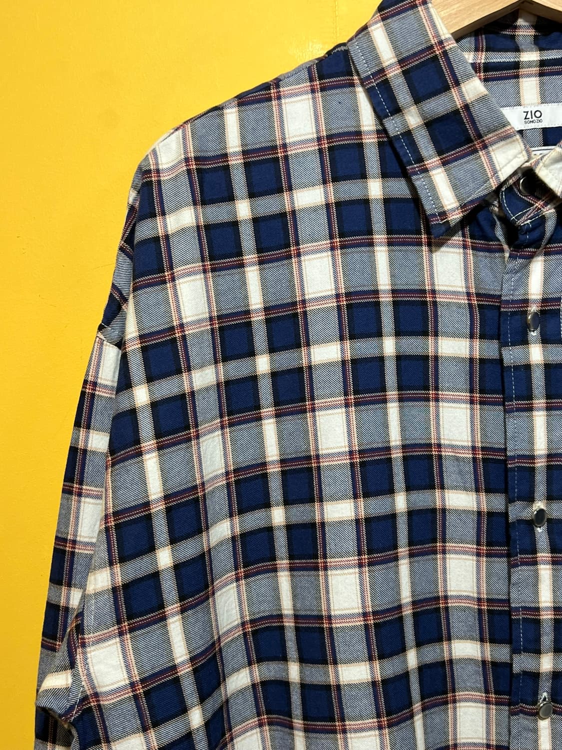[100] 지오송지오 체크 남방 오버핏 셔츠 간절기 레이어드 플란넬 상품이미지4
