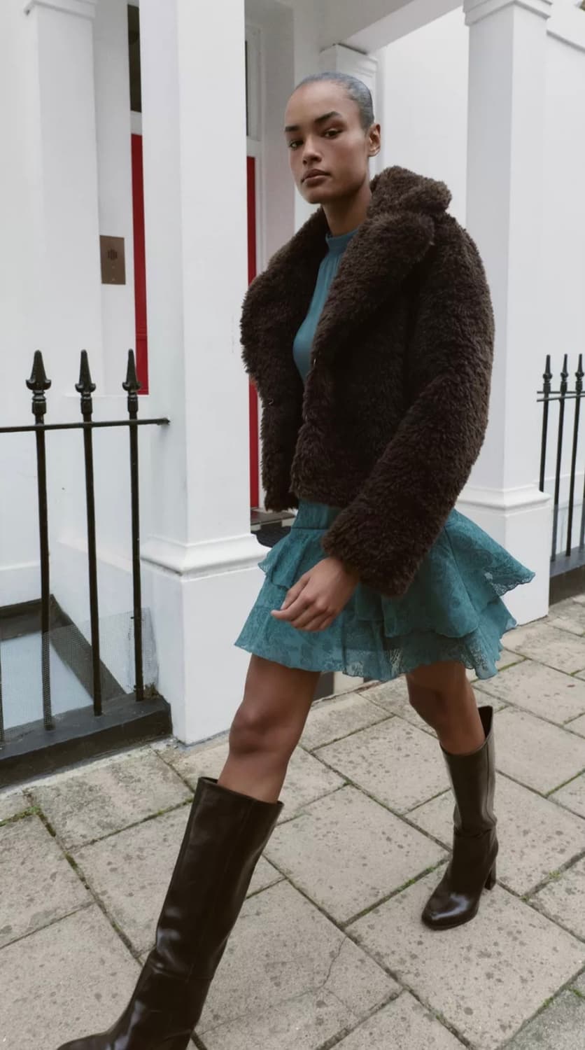 자라 브라운 퍼자켓 상품이미지5