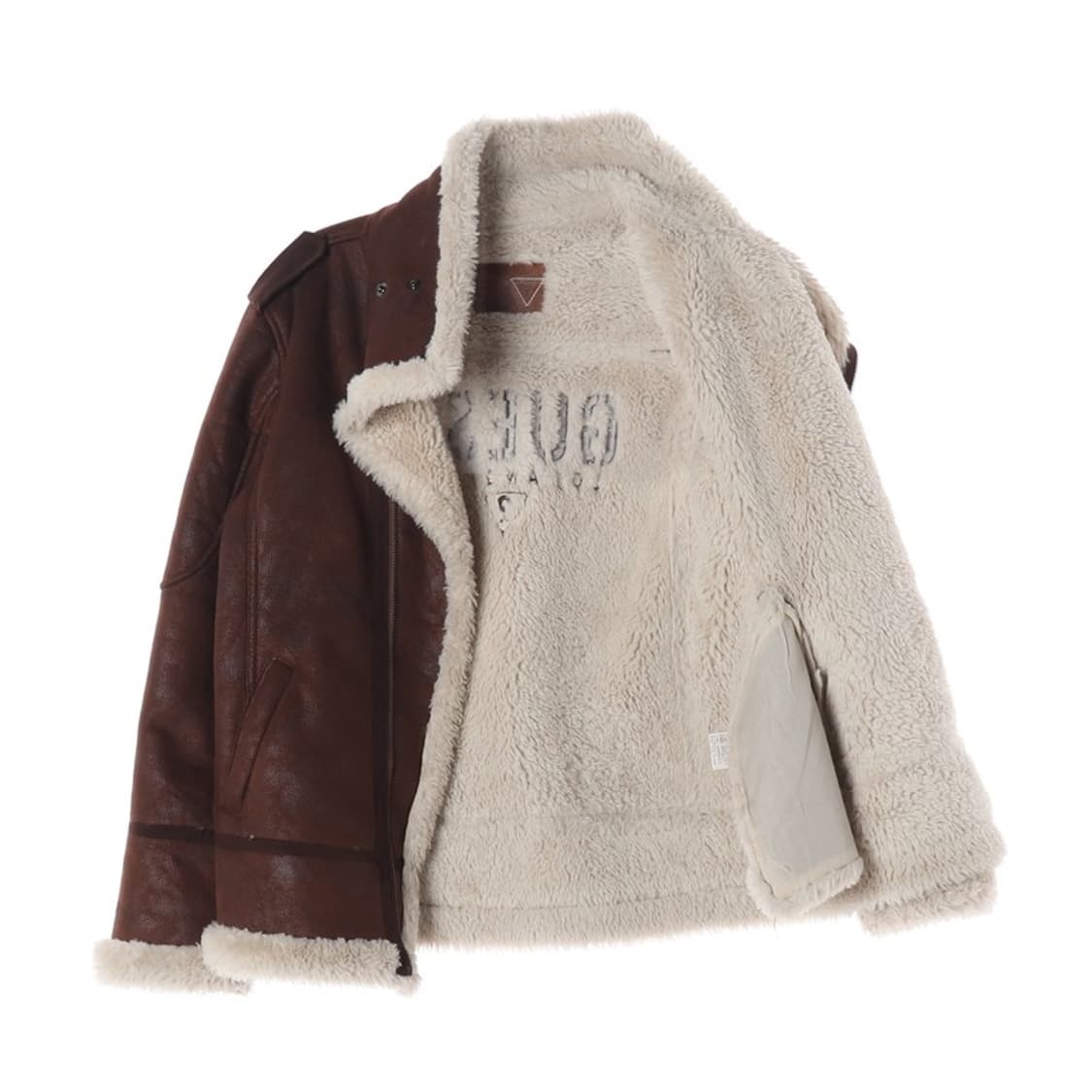 GUESS 브라운 양털 무스탕  상품이미지2