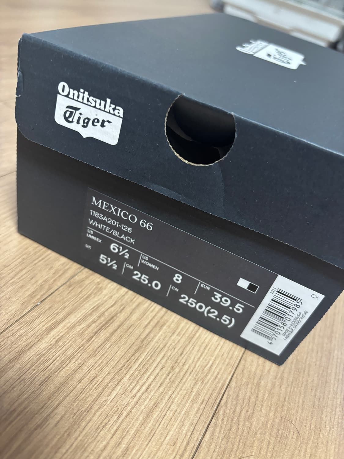 오니츠카 타이거 멕시코 66 화이트/블랙 250(새상품) 상품이미지5