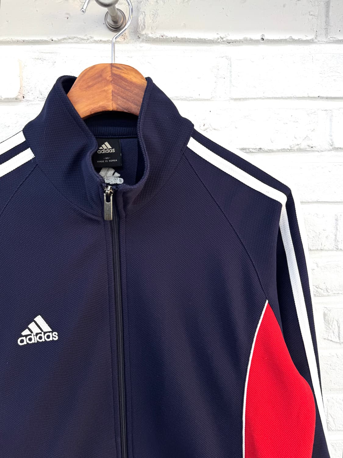 아디다스 블루 레드 배색 트랙탑 져지 상품이미지4