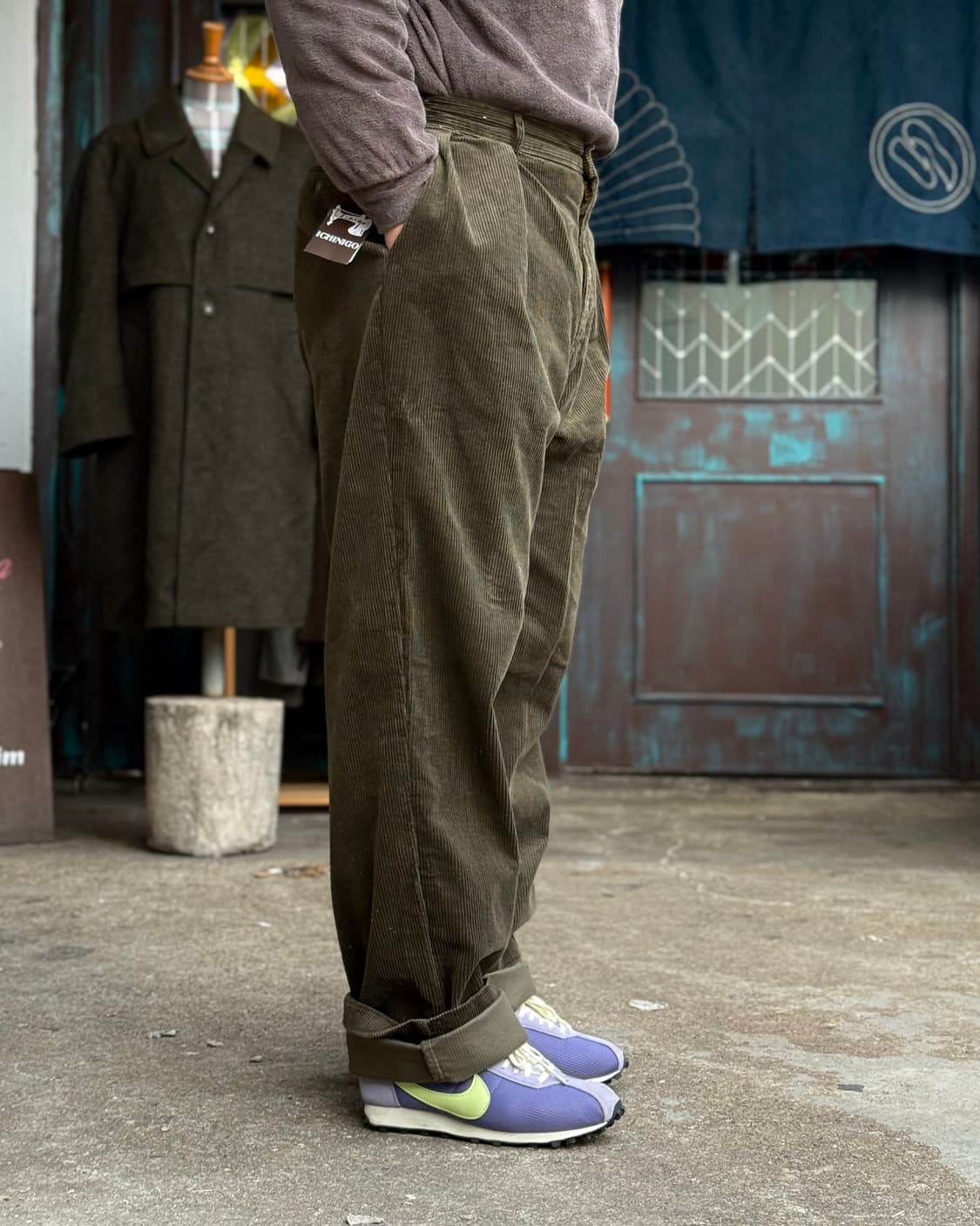 90‘s 폴로 랄프로렌 투턱 코듀로이 앤드류 팬츠 34 [올리브그린] 상품이미지8