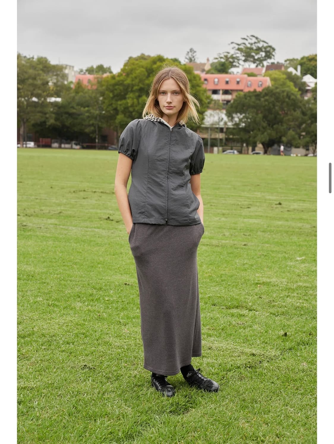 페스토 니트 롱 스커트(다크소일) 상품이미지2