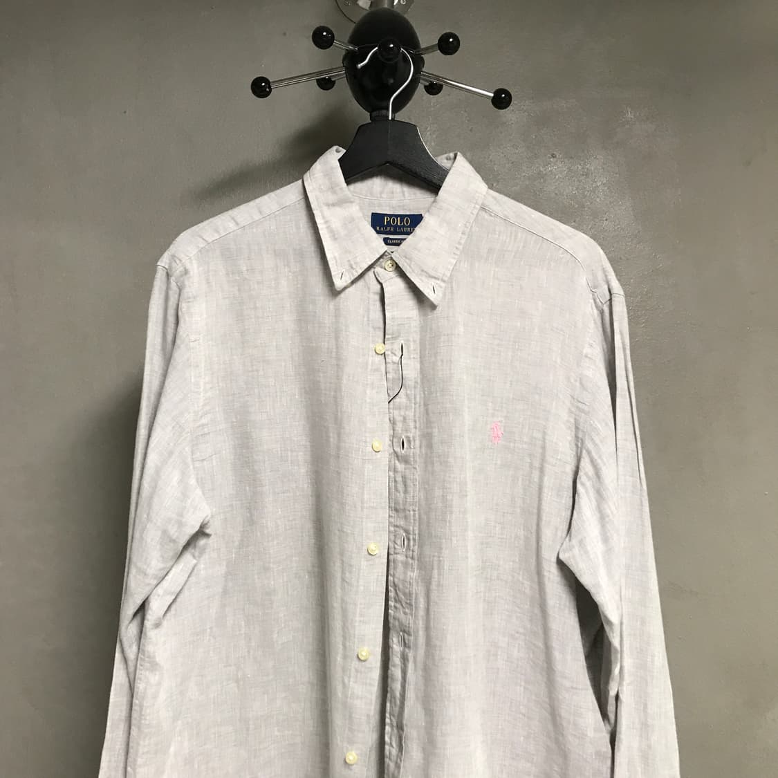 폴로 랄프로렌 QR 린넨 셔츠 그레이 L 상품이미지2