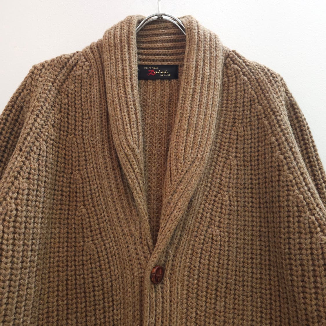 울 혼방 숄 카라 클래식 니트 가디건 일본제 상품이미지2