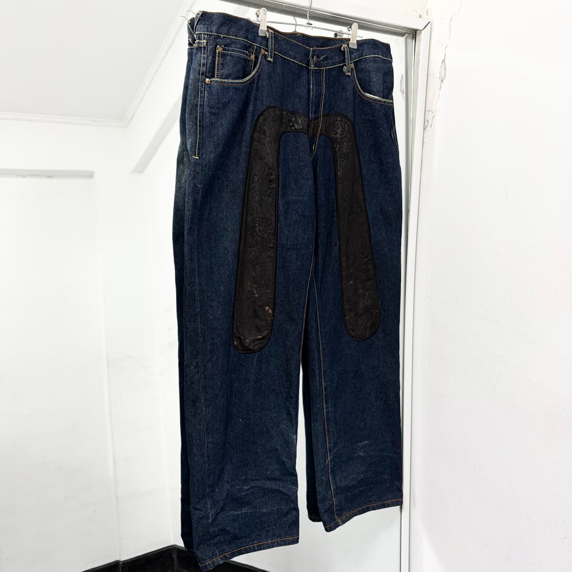 에비수 재팬 페이즐리 빅다이콕 데님 팬츠 상품이미지5