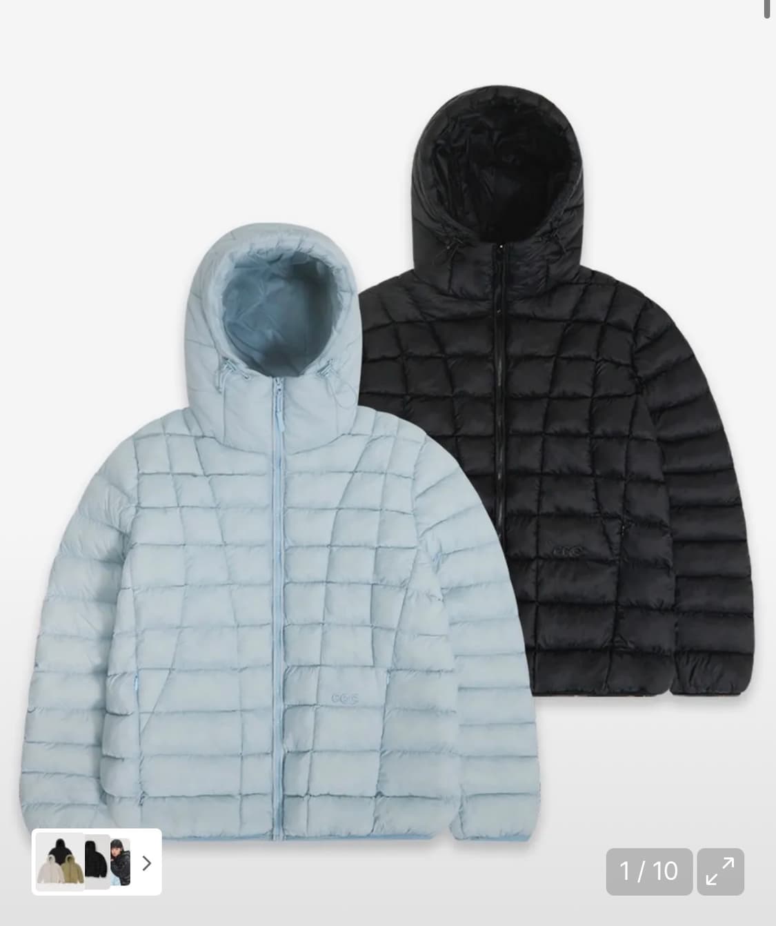 칙스 경량패딩 스카이블루 상품이미지1