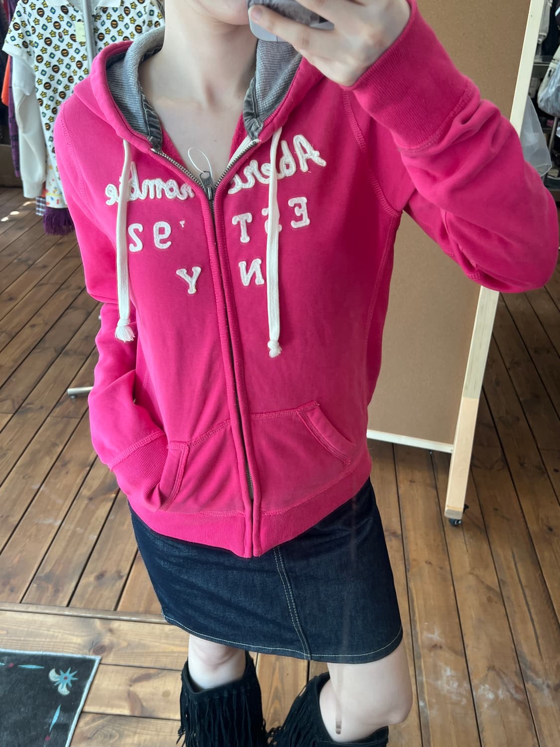 아베크롬비 딥 핑크 후드집업  상품이미지3