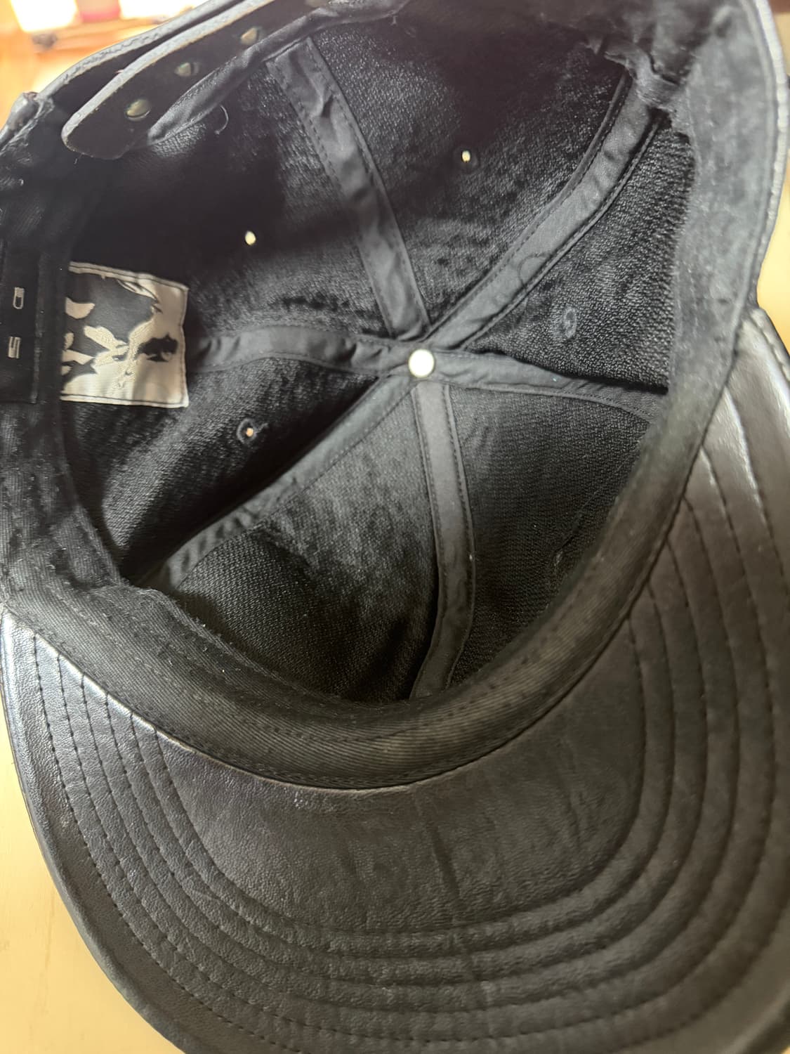 가죽 블랙 볼캡 모자 상품이미지2