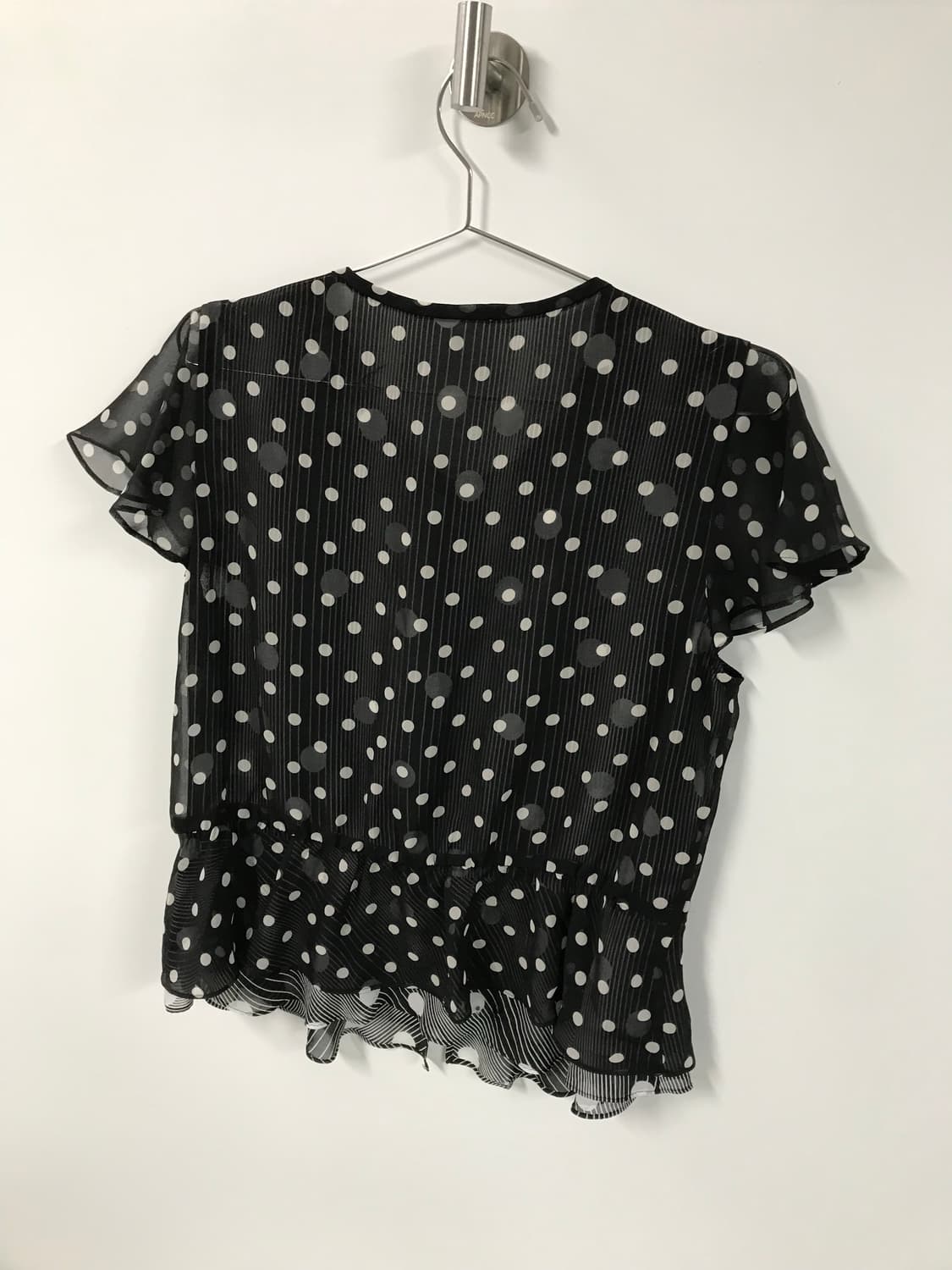 빈티지 배색 도트 블라우스 상품이미지7