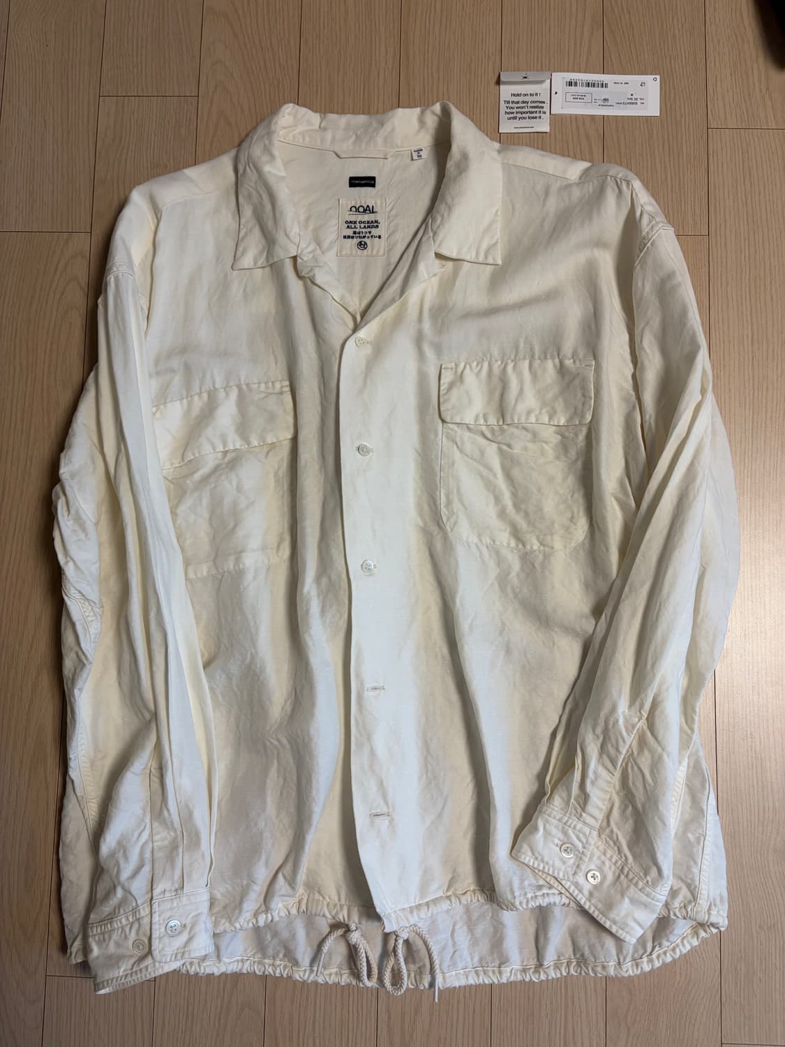 [M] 나나미카 오픈카라 셔츠 에크루 상품이미지1