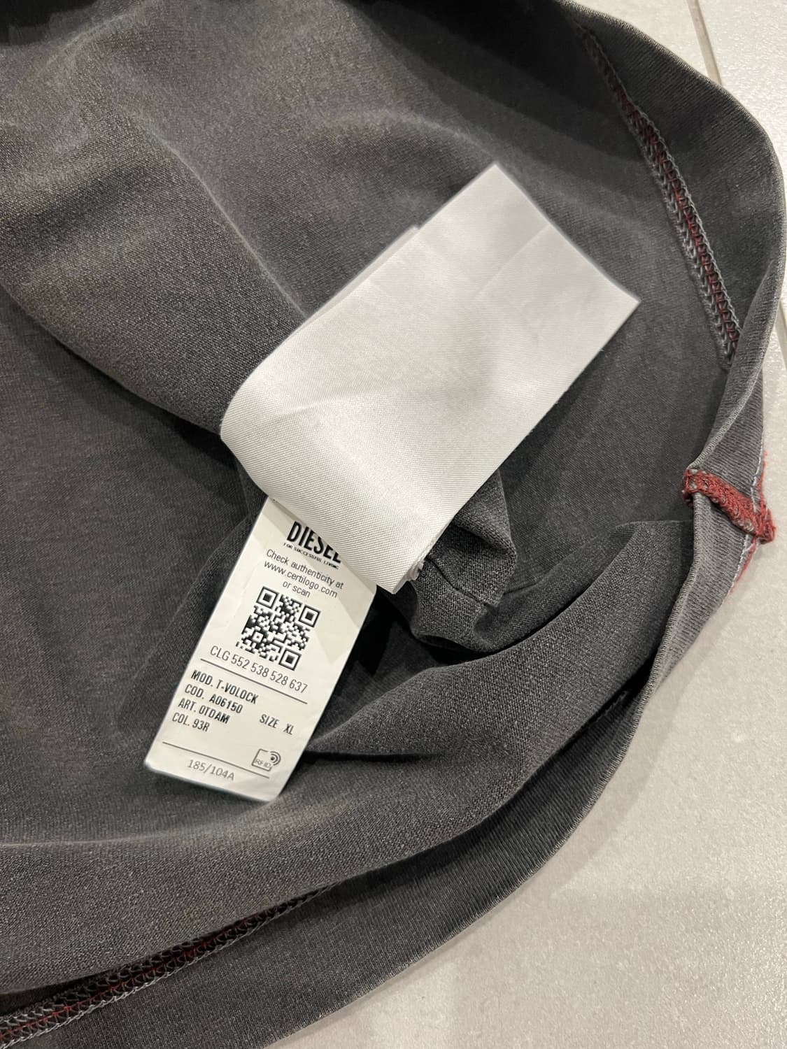 디젤 t-volock 피그먼트 티셔츠 xl 상품이미지6