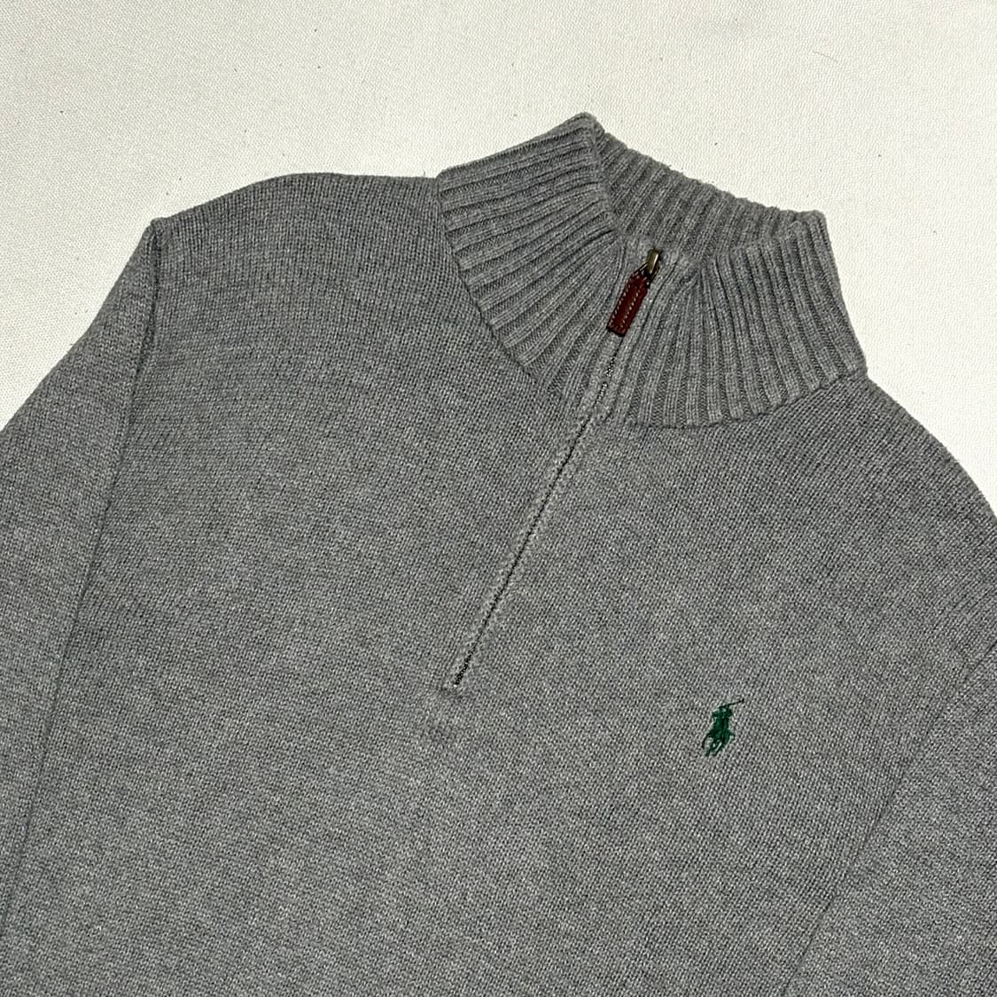 M 폴로 랄프로렌 그레이 코튼 하프 집업 니트 스웨터 상품이미지1