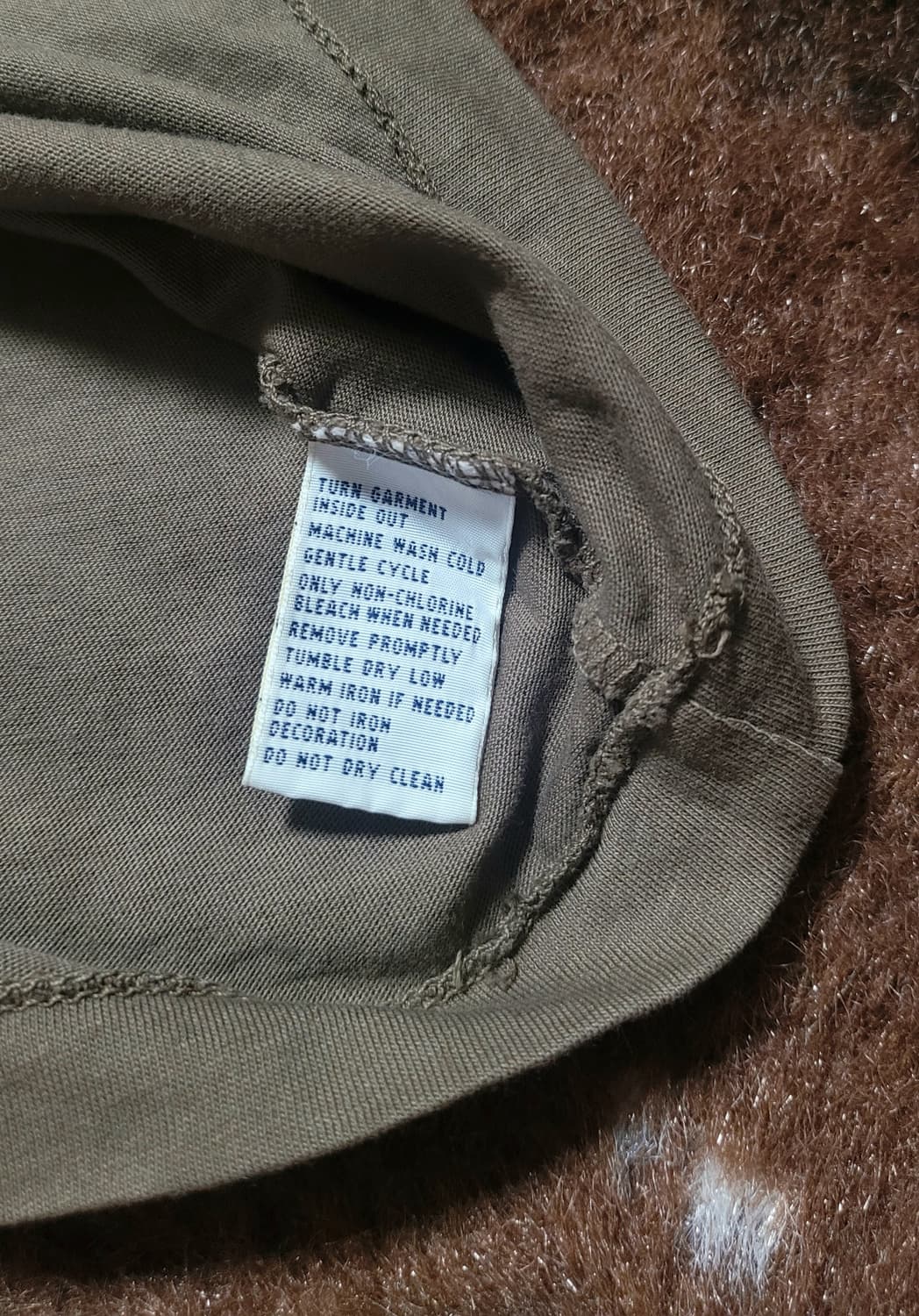 폴로 랄프로렌 남성용 카키 반팔 라운드티(L) 상품이미지5