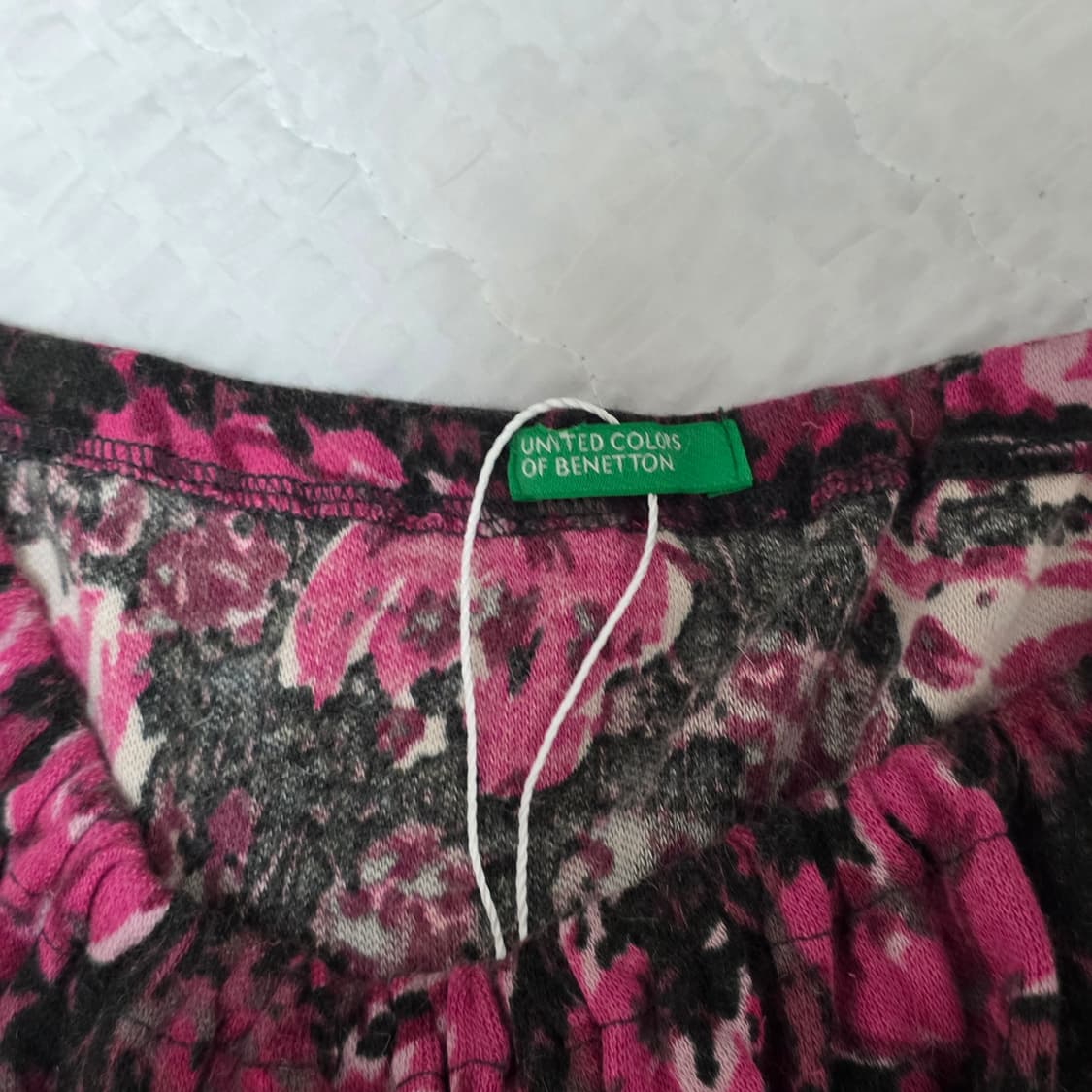 베네통 빈티지 보헤미안 플로럴 스모크밴딩 로맨틱 셔링원피스 상품이미지5