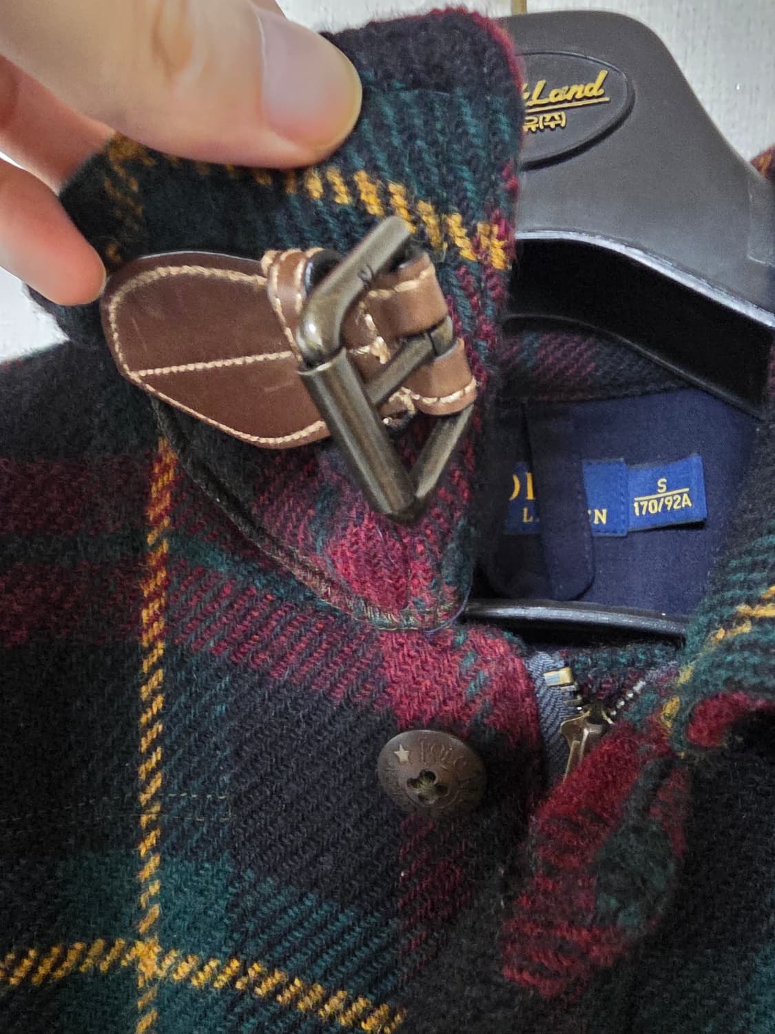 폴로 타탄체크 알파카 헌팅자켓 s사이즈 팝니다 상품이미지3