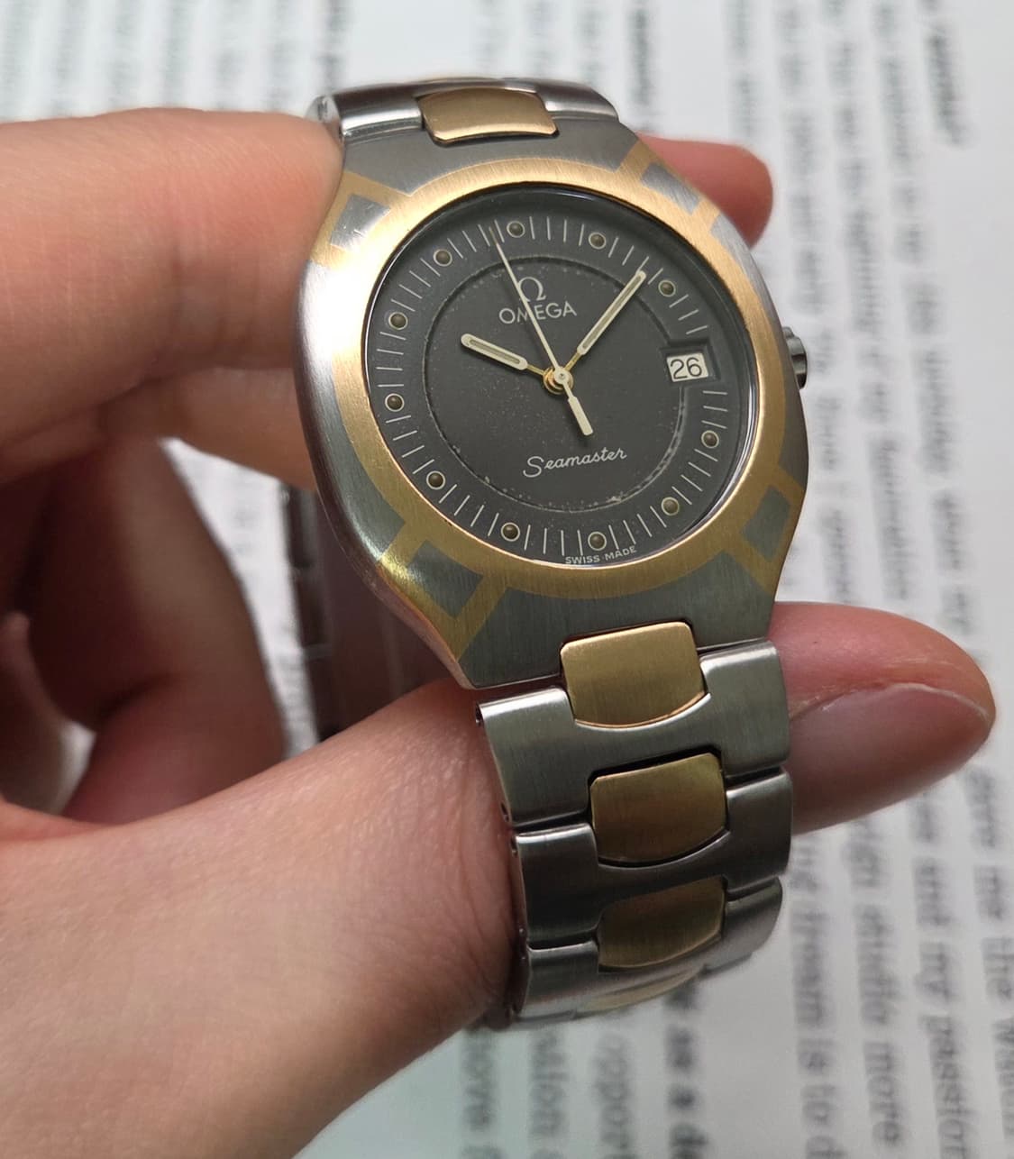 빈티지 오메가 씨마스터 폴라리스 최상위 18K콤비 흑판 브레이슬릿 ver 상품이미지4