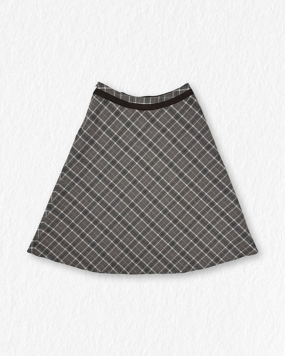 빈티지 체크 리본 미디 스커트 상품이미지2