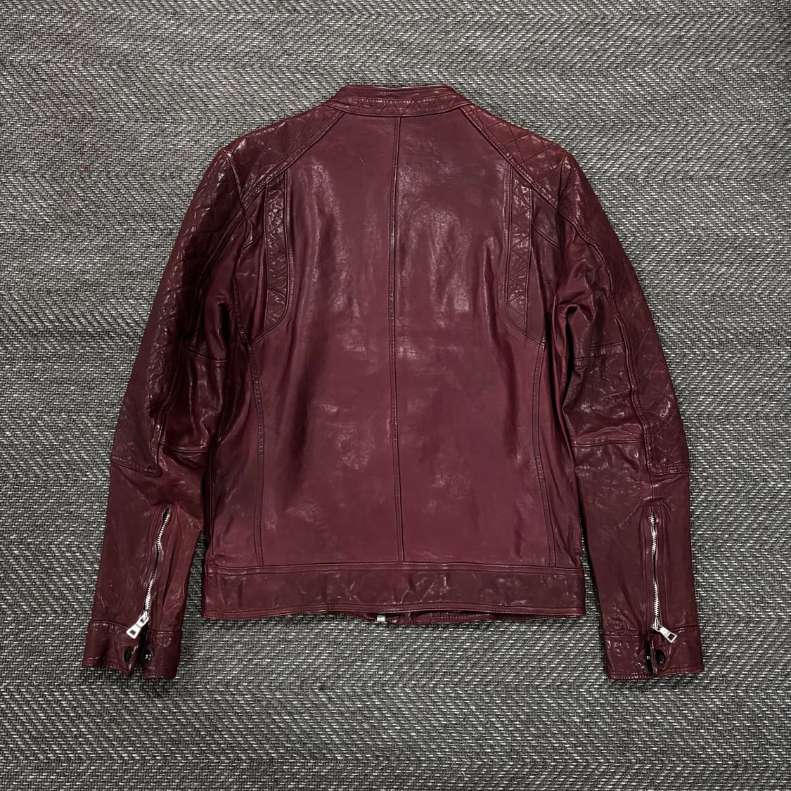 급처 이태리 슬림 크로스 베지터블 램스킨 자켓 버건디 상품이미지3