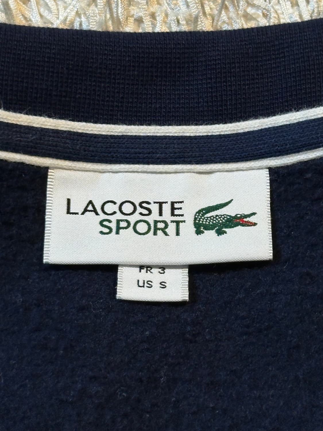 라코스테 스포츠 스몰로고 코튼 집업 자켓 네이비 상품이미지4