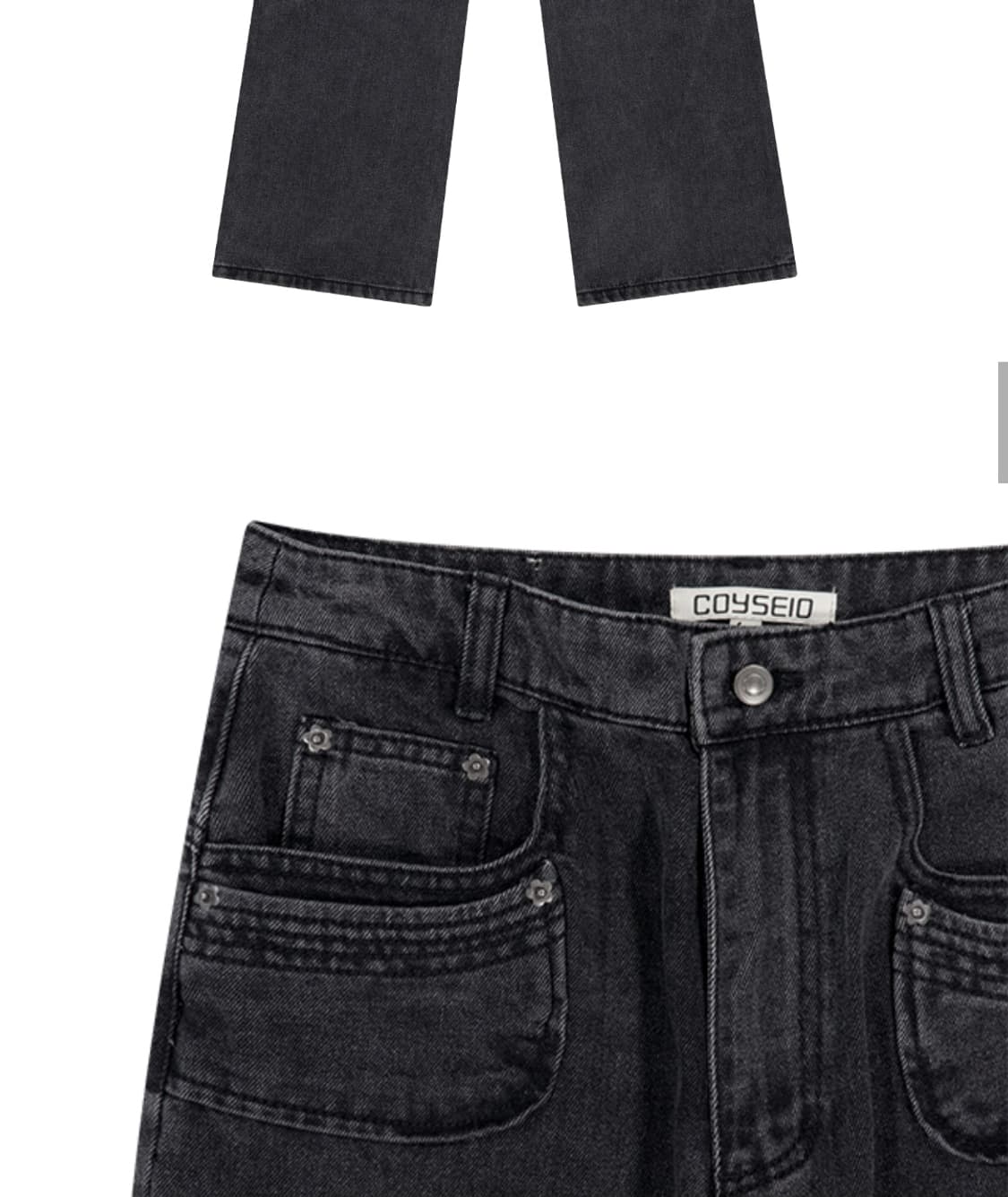 (새상품)코이세이오 플라워 스냅 데님 팬츠 상품이미지3