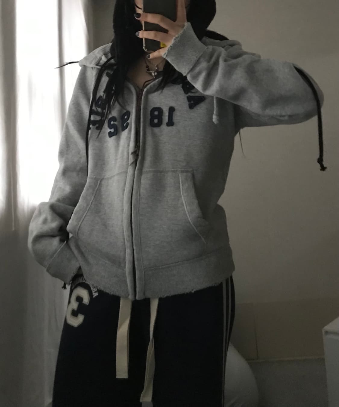 아베크롬비 그레이 네이비 후드집업 상품이미지2