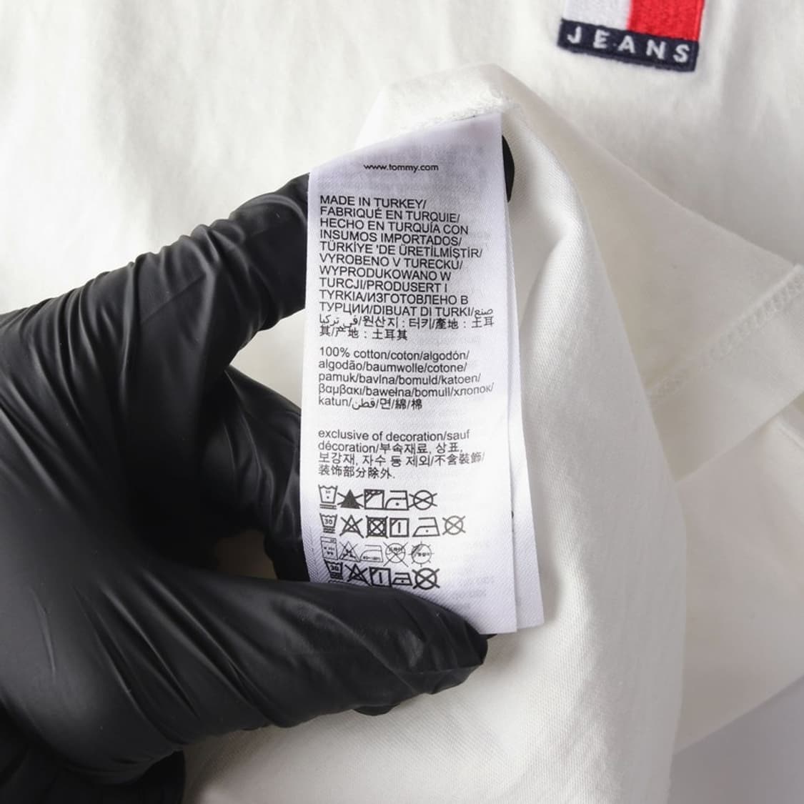 타미진스 클래식 플래그 자수 로고 화이트 반팔 티셔츠 S 상품이미지6