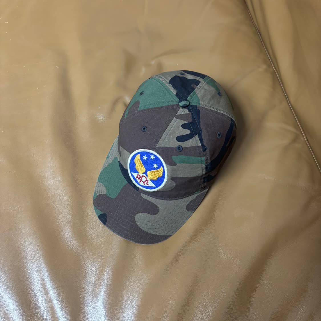 RRL 더블알엘 랄프로렌 폴로 윙로고 6패널 볼캡 모자 우드랜드 카모 상품이미지5