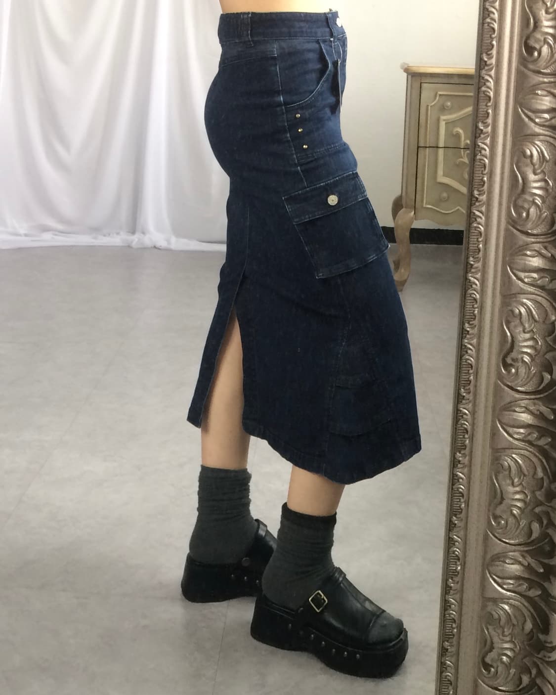 Denim cago skirt 상품이미지8