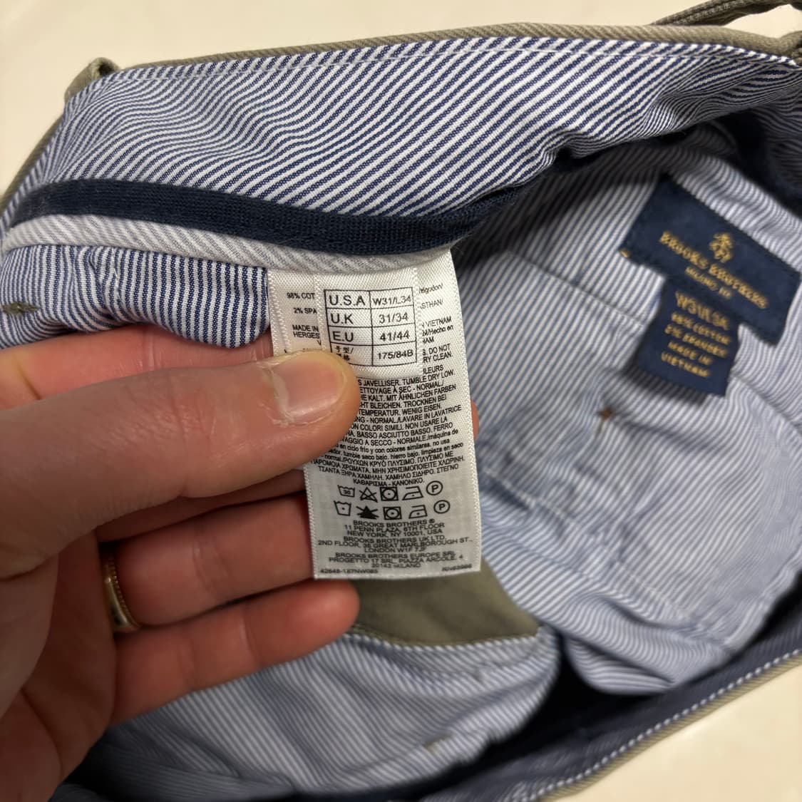 정품 브룩스브라더스 카키 치노팬츠 면바지 31인치 상품이미지8
