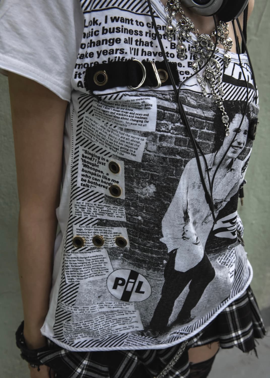 White Punk Printed T-shirt 상품이미지3