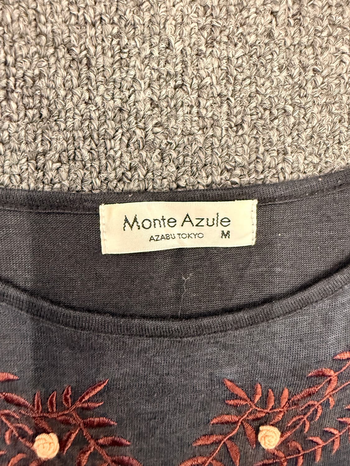 M)Monte Azule 자수 반팔 티셔츠 상품이미지4